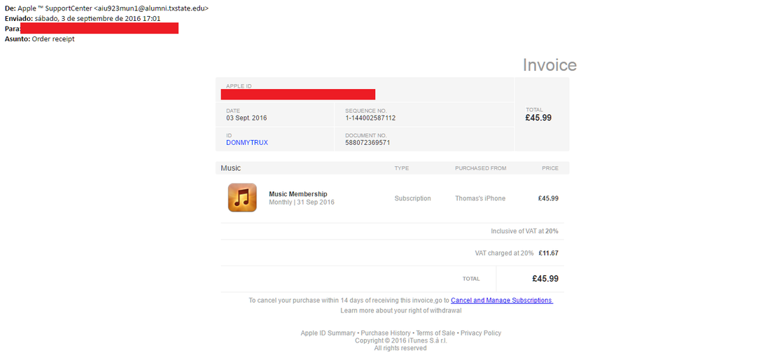Apple Fake invoice
